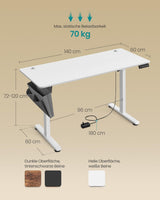 Zit Sta Bureau Elektrisch + Ergonomische Bureaustoel – Complete Werkplekset – USB-C Snellader