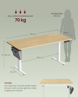 Zit Sta Bureau Elektrisch + Ergonomische Bureaustoel – Complete Werkplekset – USB-C Snellader