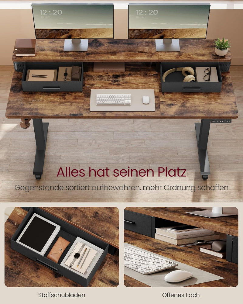 Zit Sta Bureau Elektrisch – In Hoogte Verstelbaar – Geheugenfunctie – Monitorstandaard – Stopcontact