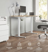 Zit Sta Bureau Onderstel Elektrisch – Dubbele Motor – Verstelbaar in Hoogte en Breedte – Tot 100 kg – USB & Wielen