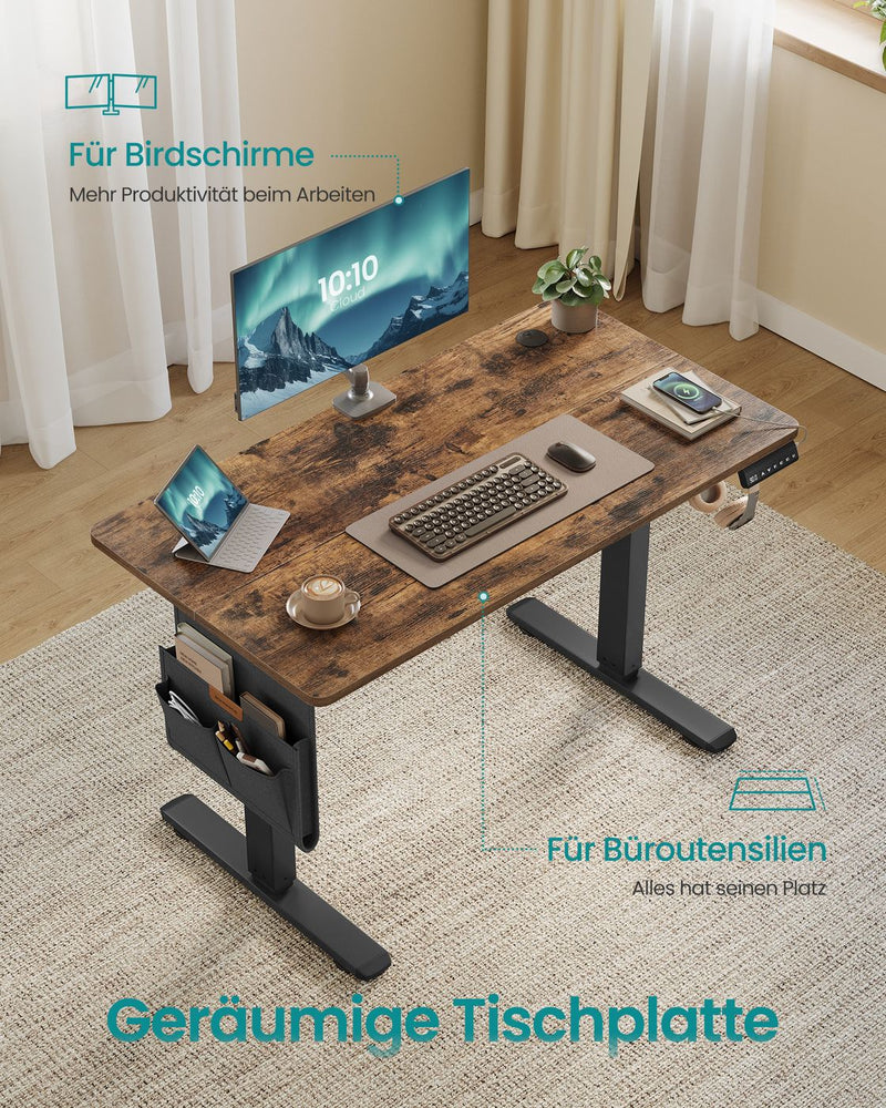 Zit Sta Bureau Elektrisch 100 x 60 cm – In Hoogte Verstelbaar – 4 Geheugenstanden