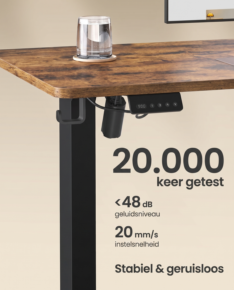 Zit Sta Bureau Elektrisch – Hoekbureau L-Vorm – In Hoogte Verstelbaar – Stopcontacten & USB